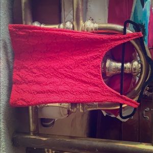 WHBM red lace tank top.